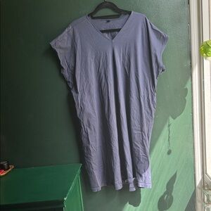Uniqlo V-Neck Tunic Dress in Soft Blue
